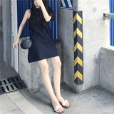夏装女装短裙修身赫本小黑裙韩国简约气质显瘦A字无袖背心连衣裙