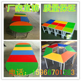 六边形桌六角桌梯形组合桌彩色方凳长条桌半圆桌美术桌实验室圆凳