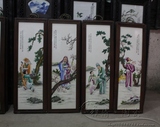 景德镇瓷板画仿古做旧手绘陶瓷画人物画客厅装饰画壁画有框瓷版画