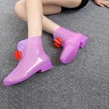 外贸儿童雨鞋中大童女童小孩水鞋小学生透明防滑果冻短筒公主雨靴