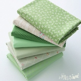 清新绿色点点格子蝴蝶结宝宝单人床单床品被罩窗帘纯棉斜纹布料