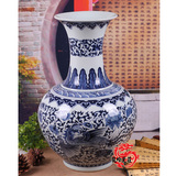 景德镇陶瓷器花瓶现代简约家居装饰工艺摆件手绘青花仿古龙凤赏瓶