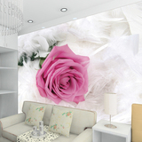 大型壁画客厅电视背景墙壁纸壁画无纺布3d墙纸卧室简约现代玫瑰花