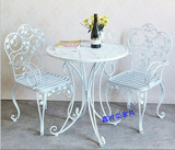 欧式铁艺桌椅组合三件套户外桌椅 休闲桌椅 白色 椅子