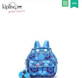 专柜正品Kipling凯浦林夏迷你单双肩背包K0824900L蓝紫万花筒印花