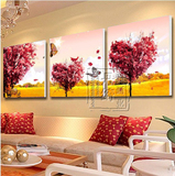 时尚欧式挂画壁画|现代客厅水晶无框画|沙发背景墙装饰画爱情树