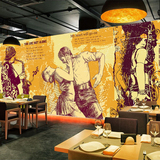 欧美复古怀旧人物海报大型壁画酒吧包厢咖啡厅茶餐厅墙纸卧室壁纸