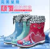 正品回力时尚冬季女士雨鞋果冻雨鞋套鞋短筒加绒保暖雨靴防滑水靴