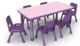 豪华可升级六人桌 幼儿园学习桌椅 防火板桌椅 丽莎6人桌