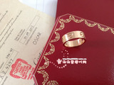 Cartier卡地亚 Love系列 宽版玫瑰金 钻戒指/对戒 香港专柜代购