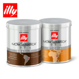 illy 意利 进口埃塞俄比亚/巴西 单品咖啡粉250g组合 纯黑咖啡粉