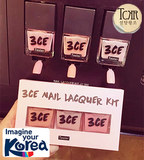 韩国3ce stylenanda限量PINK公主梦幻粉色指甲油套盒 3个装套装