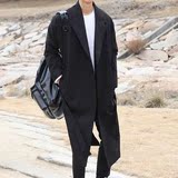 2016新款男式春秋风衣长款腰带韩版修身西装领风衣薄款大衣外套潮