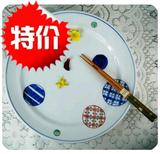 日本 进口 陶瓷 餐具 盘子 日式 手绘 陶街道 青花盘 瓷器