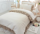 韩国进口正品代购 舒适短绒简约公主范床上用套件／家居床上用品