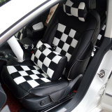 新款汽车坐垫宝马mini起亚K5K3大众CC英朗GTXT个性黑白格子皮座垫