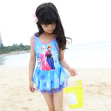 韩国儿童游泳衣女童女孩泳装公主比基尼宝宝连体裙式小中大童泳裤