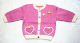 纯手工编织1-2岁儿童毛衣，手打单排扣宝宝毛衣婴儿开衫毛衣童装