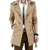 男装春装新款秋季男士风衣中长款韩版修身青少年外套大衣大码学生