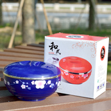 日式碗PP套装泡面碗创意碗套装可爱双层不锈钢PP碗带盖碗宝宝餐具