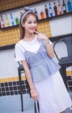 2016夏季新款韩版时尚女装休闲气质甜美小清新三件套显瘦潮连衣裙