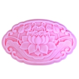 妮可 椭圆形 莲花 皂模 硅胶模具 手工皂模具 DIY皂模 模具R1059