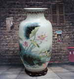 连年有余—景德镇陶瓷器台面落地大花瓶客厅玄关摆设东瓜瓶花插
