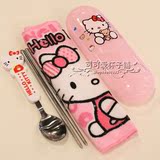 Hello Kitty 筷子 勺子 套装 可爱便携餐具两件套 带收纳盒