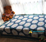 出口沙发毯（巾）罩床盖毯 纯棉线毯子地毯 沙发垫飘窗垫地中海风