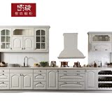 杭州整体橱柜定制白色模压门板简欧风格定做一字型厨房厂家直销