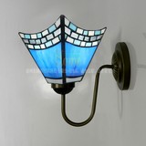 欧式地中海镜前灯卧室过道阳台 现代简约创意彩色玻璃蒂凡尼壁灯