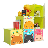 简易组装收纳柜儿童婴儿宝宝储物衣柜卡通树脂组合置物整理鞋柜