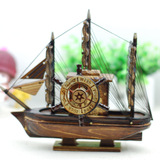 创意实木质海盗船帆船模型木制一帆风顺摆件音乐盒男朋友礼物包邮