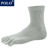 Polo保罗正品袜子 秋冬季五指袜中筒抗菌防臭男袜 纯棉男士袜子