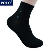 Polo男袜超薄款商务袜 wz袜子男夏季中筒 黑色袜子男士竹纤维薄袜