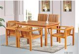 创美居竹制品家具 户外家具桌椅组合  一桌六椅 长方形休闲桌椅