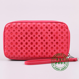 Shiseido/资生堂  手拿包 钱包  卡包 镂空设计  枚红色 化妆包