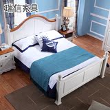 地中海风格家具实木床1.8米双人床卧室床美式乡村韩式田园床特价B
