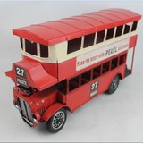 1905年英国伦敦经典双层巴士车模 铁皮公交仿真汽车模型 圣诞礼品