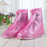 雨天鞋套防水耐磨加厚底防滑粉色雨靴男女式平底高跟防泥水防雨鞋