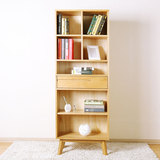 海木恋 橡木书柜 实木书橱 白橡木书架 北欧 日式风格 橡木家具