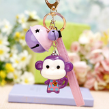 韩国最新创意礼品可爱铃铛大嘴猴汽车钥匙扣女生包挂件钥匙链饰品