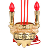吉善缘佛堂居室用品佛教电香炉电烛灯配香胆香烛纯铜檀香香薰炉