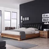 双人床1.5/1.8米板式床高箱床黑色皮床储物床送货安装现货特价