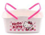 韩国进口凯蒂猫 可爱洗浴筐 塑料手提篮 洗澡篮 收纳篮小号方形