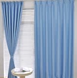 环保物理遮光布 遮光窗帘 加厚窗帘布料遮光帘 蓝色卧室客厅窗帘