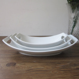 DANSK外贸余单 双耳船型碗 鱼盘 水果碗 汤碗 创意西式陶瓷餐具