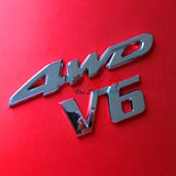 丰田汉兰达V6+4WD车标 全金属 汉兰达尾箱四驱标志 改装新品 特价