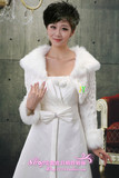 韩式高档新娘婚纱礼服毛披肩 长袖豹纹翻领小外套春秋款影楼用品