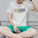 男士潮流T恤 圆领短袖韩版潮 学生夏季打底衫简约上衣青少年纯棉